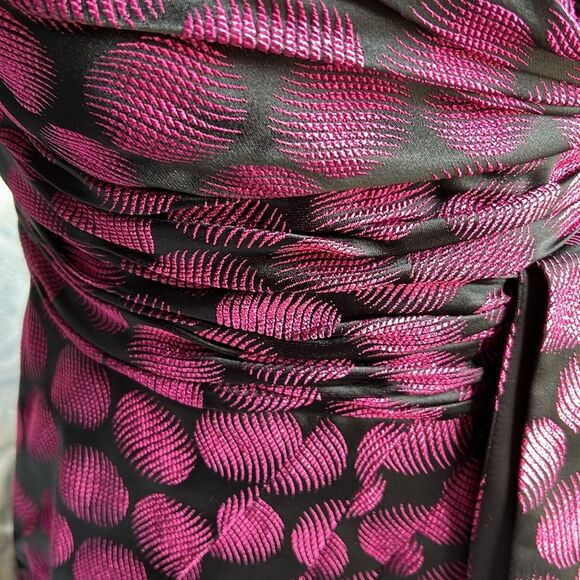 Jessica Simpson Women Gathered Strapless Sweetheart Mini Dress Black Purple Sz 8 - Picture 4 of 6